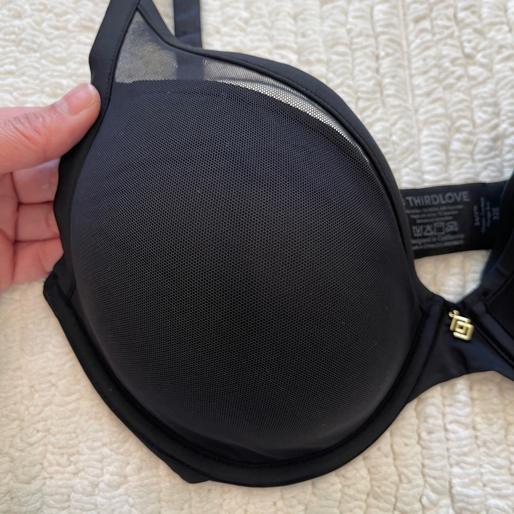 Third Love 24/7 Classic Contour Plunge Bra Size 32E Black Underwire - Picture 3 of 8